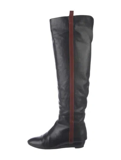 Pre-owned Loeffler Randall Leather Boots In Black