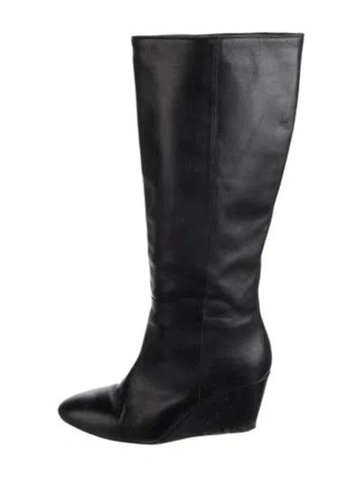 Pre-owned Loeffler Randall Leather Boots In Black