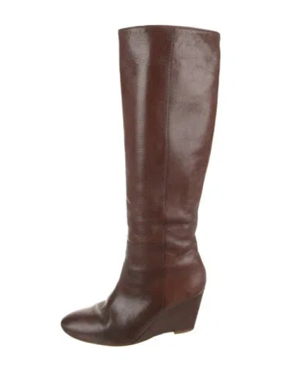 Pre-owned Loeffler Randall Leather Boots In Brown