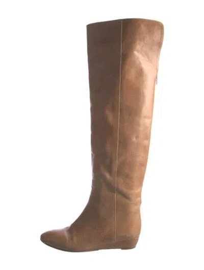 Pre-owned Loeffler Randall Leather Boots In Brown