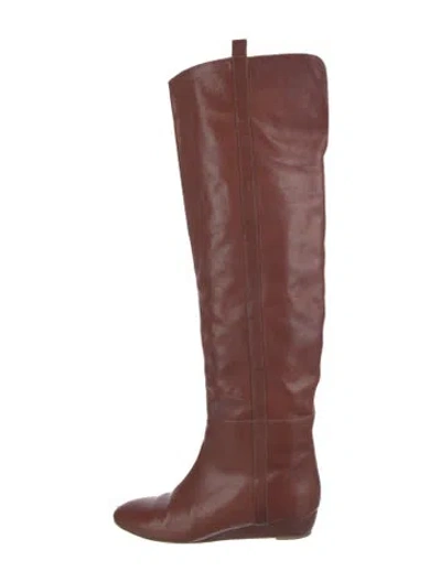 Pre-owned Loeffler Randall Leather Boots In Brown