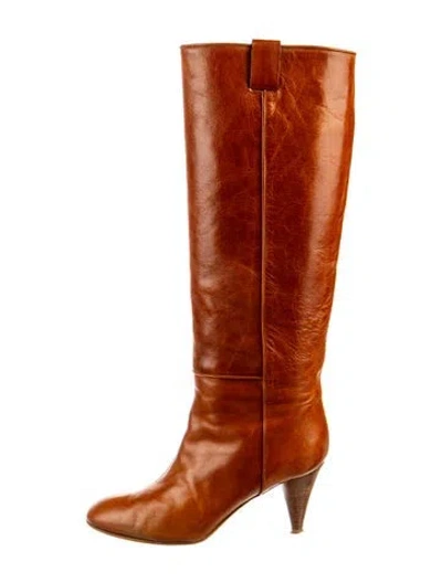Pre-owned Loeffler Randall Leather Boots In Brown
