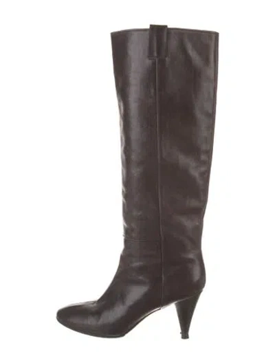 Pre-owned Loeffler Randall Leather Boots In Brown
