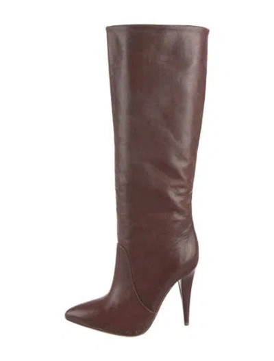 Pre-owned Loeffler Randall Leather Boots In Brown