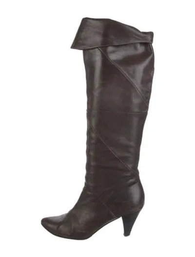 Pre-owned Loeffler Randall Leather Boots In Brown