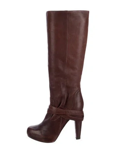 Pre-owned Loeffler Randall Leather Boots In Brown