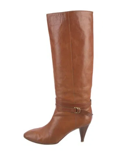 Pre-owned Loeffler Randall Leather Boots In Brown
