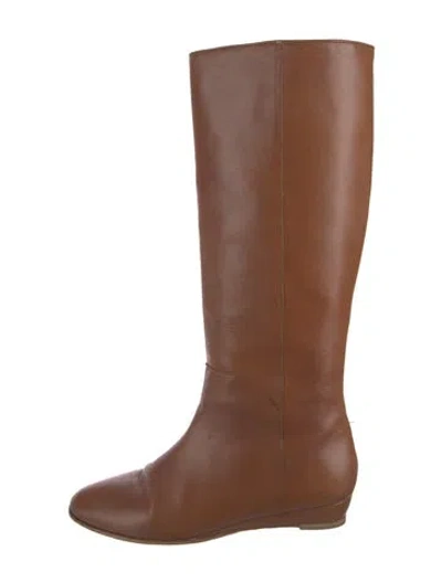 Pre-owned Loeffler Randall Leather Boots In Brown