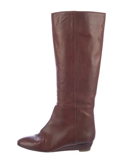 Pre-owned Loeffler Randall Leather Boots In Brown