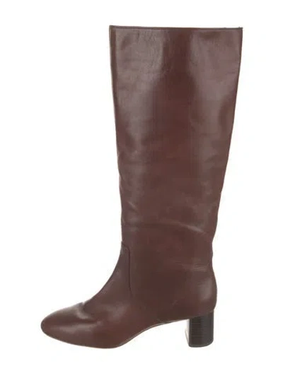 Pre-owned Loeffler Randall Leather Boots In Burgundy