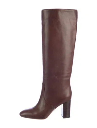 Pre-owned Loeffler Randall Leather Boots In Burgundy