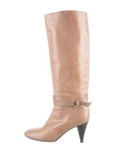 Pre-owned Loeffler Randall Leather Boots In Neutral