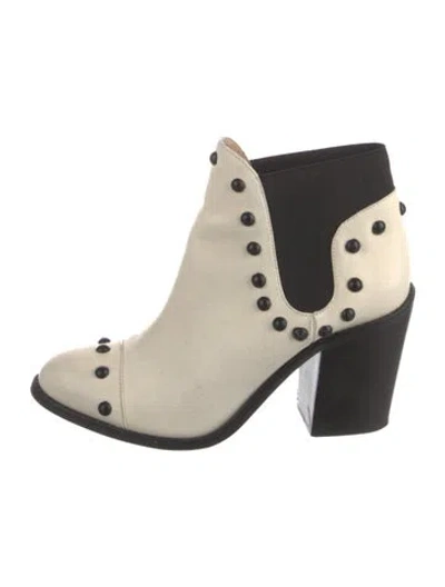Pre-owned Loeffler Randall Leather Boots In White