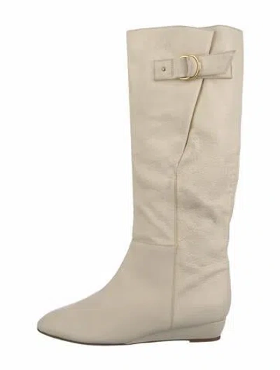 Pre-owned Loeffler Randall Leather Boots In White