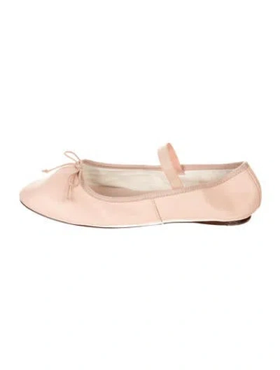 Pre-owned Loeffler Randall Leather Bow Accents Ballet Flats In Neutrals