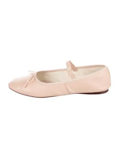 Pre-owned Loeffler Randall Leather Bow Accents Ballet Flats In Neutrals