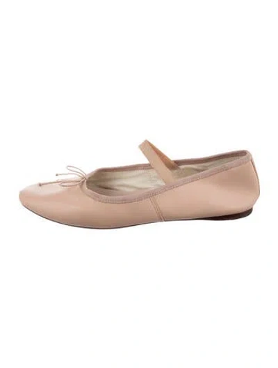 Pre-owned Loeffler Randall Leather Bow Accents Ballet Flats In Pink