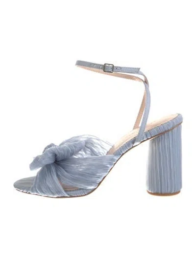 Pre-owned Loeffler Randall Leather Bow Accents Sandals In Blue