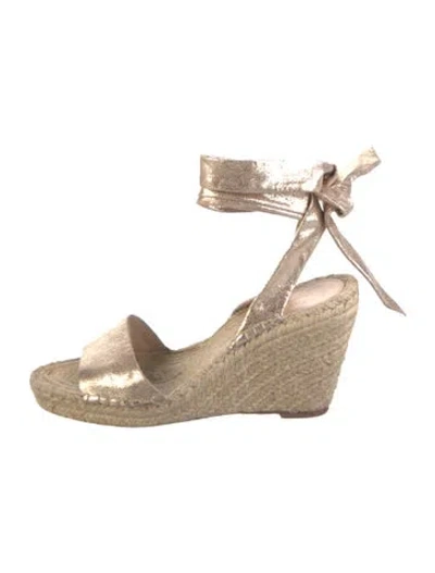 Pre-owned Loeffler Randall Leather Braided Accents Espadrilles