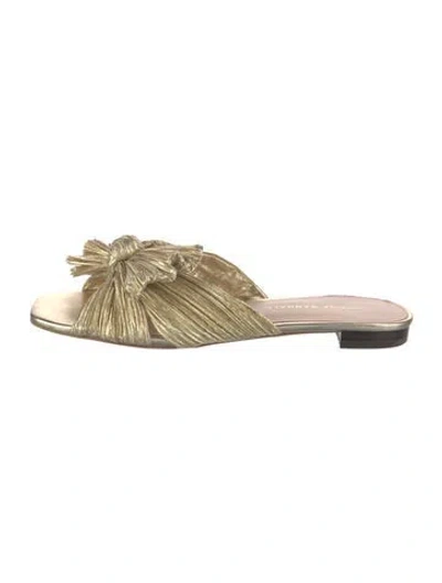 Pre-owned Loeffler Randall Leather Braided Accents Slides