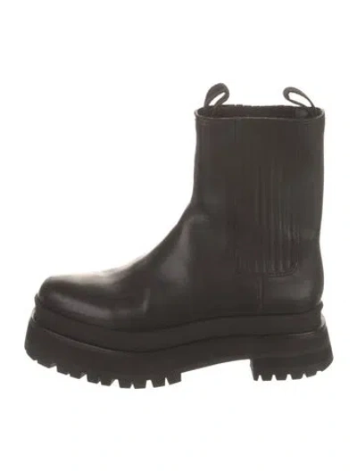 Pre-owned Loeffler Randall Leather Chelsea Boots In Black