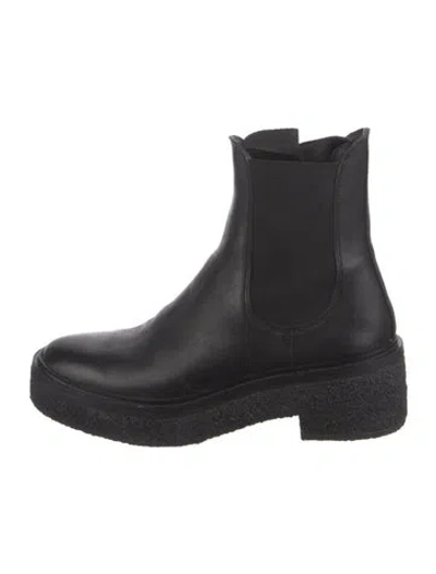 Pre-owned Loeffler Randall Leather Chelsea Boots In Black