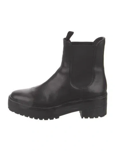 Pre-owned Loeffler Randall Leather Chelsea Boots In Black