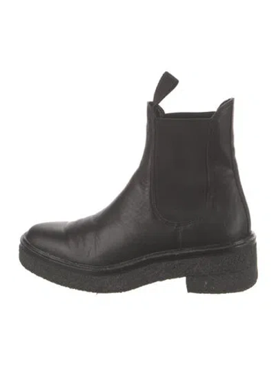 Pre-owned Loeffler Randall Leather Chelsea Boots In Black