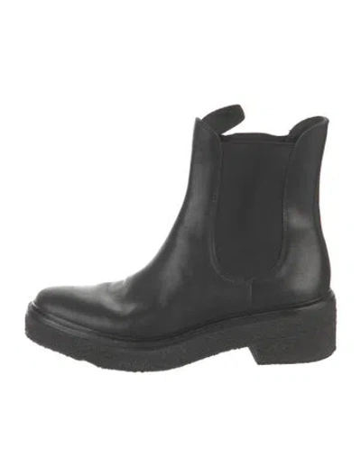Pre-owned Loeffler Randall Leather Chelsea Boots In Black