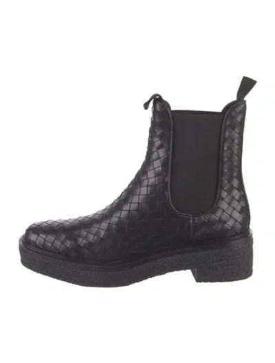 Pre-owned Loeffler Randall Leather Chelsea Boots In Black