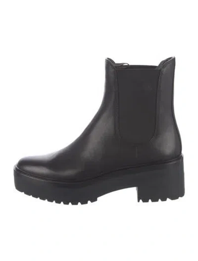Pre-owned Loeffler Randall Leather Chelsea Boots In Black