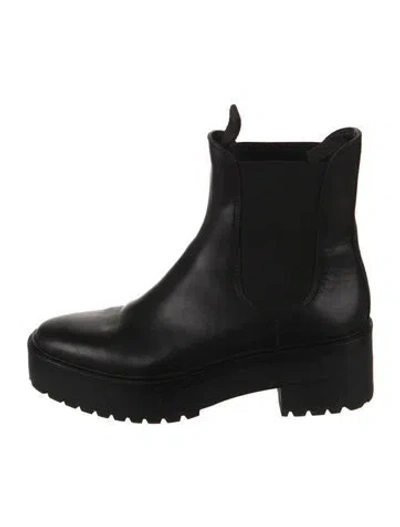 Pre-owned Loeffler Randall Leather Chelsea Boots In Black