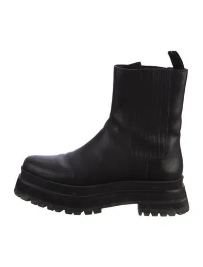 Pre-owned Loeffler Randall Leather Chelsea Boots In Black