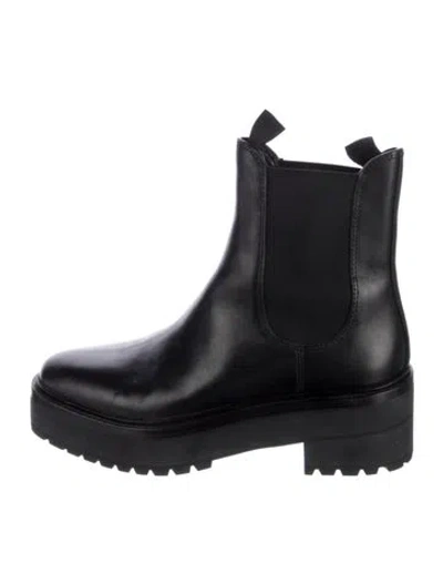 Pre-owned Loeffler Randall Leather Chelsea Boots In Black