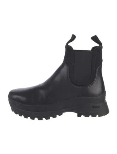 Pre-owned Loeffler Randall Leather Chelsea Boots In Black