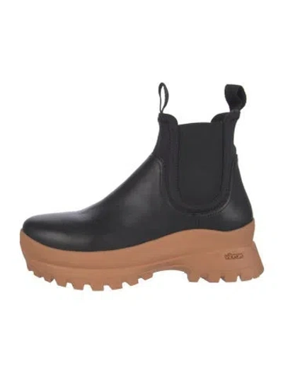 Pre-owned Loeffler Randall Leather Chelsea Boots In Black