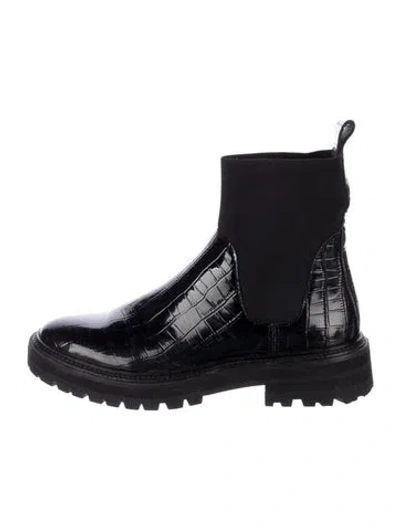 Pre-owned Loeffler Randall Leather Chelsea Boots In Black