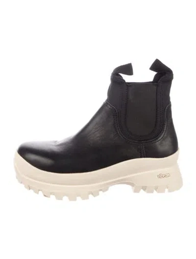 Pre-owned Loeffler Randall Leather Chelsea Boots In Black