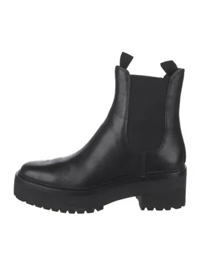Pre-owned Loeffler Randall Leather Chelsea Boots In Black