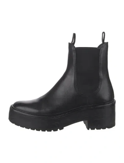 Pre-owned Loeffler Randall Leather Chelsea Boots In Black