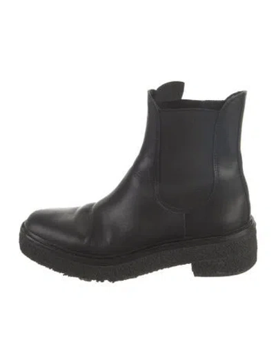 Pre-owned Loeffler Randall Leather Chelsea Boots In Black