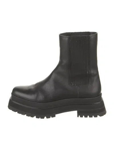 Pre-owned Loeffler Randall Leather Chelsea Boots In Black