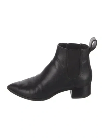 Pre-owned Loeffler Randall Leather Chelsea Boots In Black