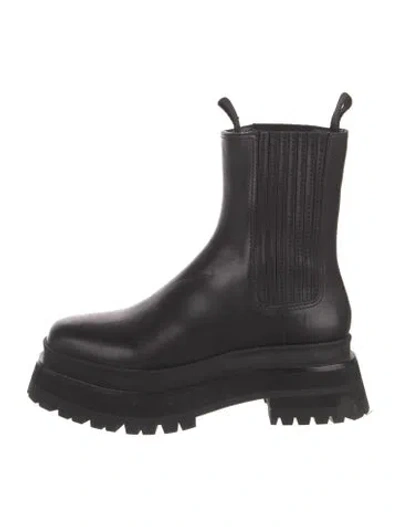 Pre-owned Loeffler Randall Leather Chelsea Boots In Black