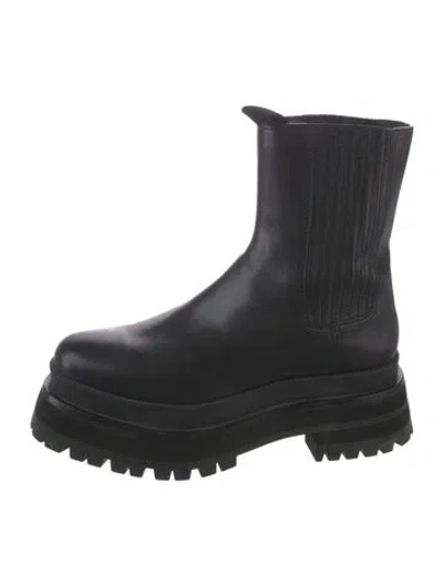 Pre-owned Loeffler Randall Leather Chelsea Boots In Black