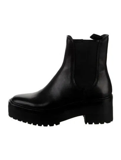 Pre-owned Loeffler Randall Leather Chelsea Boots In Black