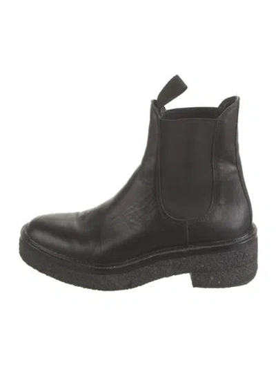 Pre-owned Loeffler Randall Leather Chelsea Boots In Black