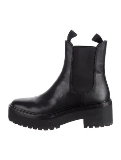 Pre-owned Loeffler Randall Leather Chelsea Boots In Black