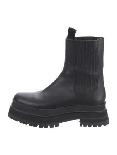 Pre-owned Loeffler Randall Leather Chelsea Boots In Black