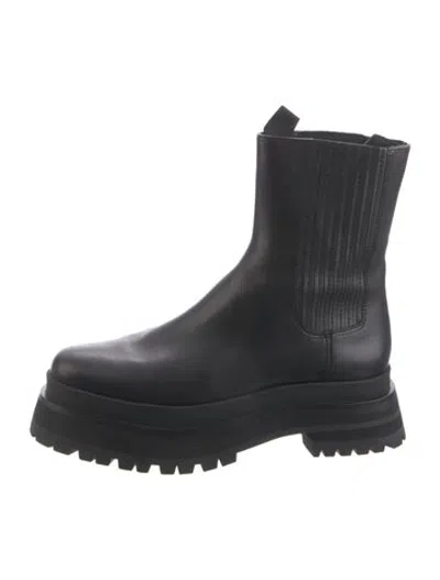 Pre-owned Loeffler Randall Leather Chelsea Boots In Black